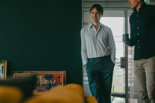 Two people in an office